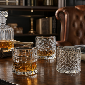 270ml Rotating Whiskey Glass – Textured Rocks Tumbler in Multiple Styles for Wholesale - view 6