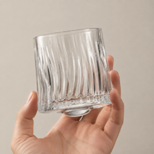 270ml Spinning Whiskey Glass – 6 Textured Rocking Tumbler Styles for Wholesale - view 5