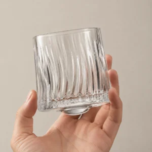270ml Spinning Whiskey Glass – 6 Textured Rocking Tumbler Styles for Wholesale - view 5