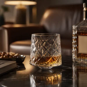 270ml Spinning Whiskey Glass – 6 Textured Rocking Tumbler Styles for Wholesale - view 6