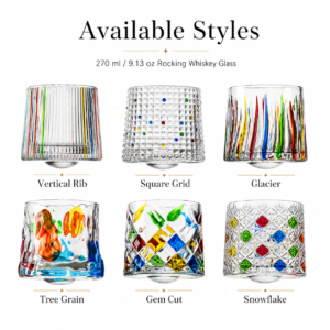 Custom Rotating Glass Tumblers 270ml – Hand-Painted Wholesale Drinkware - view 3