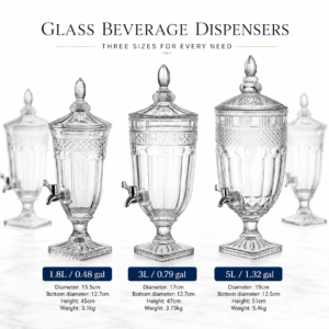 Wholesale Glass Beverage Dispenser with Stainless Steel Spigot – 1.8L / 3L / 5L - view 7