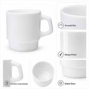 Custom Stackable Mug 230ml – Wholesale Coffee Mug for Cafés, Hotels & Restaurants - view 4