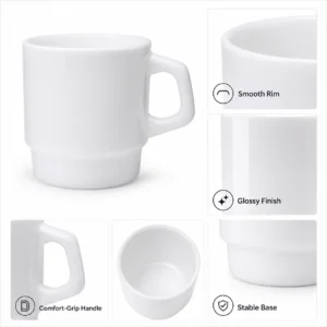Custom Stackable Mug 230ml – Wholesale Coffee Mug for Cafés, Hotels & Restaurants - view 4