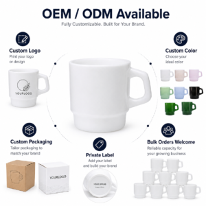 Custom Stackable Mug 230ml – Wholesale Coffee Mug for Cafés, Hotels & Restaurants - view 8
