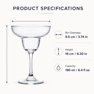 190ml Margarita Cocktail Glass – Wholesale Barware | OEM / ODM Available - view 3