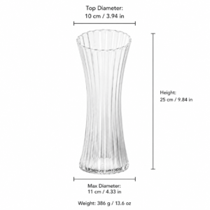 25cm Scalloped-Rim Ribbed Glass Vase – 4 Colors - view 4
