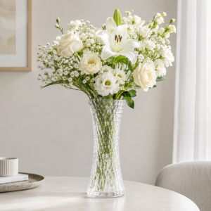 25cm Geometric Textured Glass Vase – 5 Colors - view 2