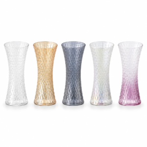 25cm Geometric Textured Glass Vase – 5 Colors - view 3