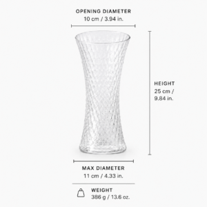 25cm Geometric Textured Glass Vase – 5 Colors - view 4