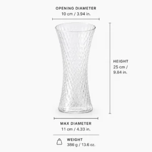 25cm Geometric Textured Glass Vase – 5 Colors - view 4
