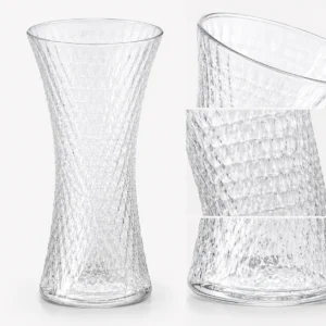 25cm Geometric Textured Glass Vase – 5 Colors - view 5