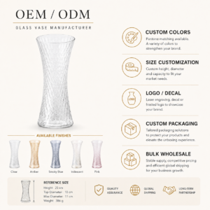 25cm Geometric Textured Glass Vase – 5 Colors - view 8