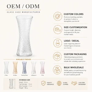 25cm Geometric Textured Glass Vase – 5 Colors - view 8