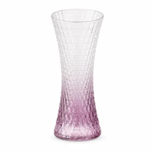 Wholesale Purple Gradient Textured Glass Vase – Tall Hourglass Vase - view 1