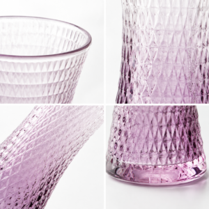 Wholesale Purple Gradient Textured Glass Vase – Tall Hourglass Vase - view 5