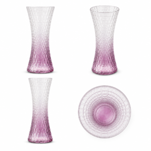 Wholesale Purple Gradient Textured Glass Vase – Tall Hourglass Vase - view 3