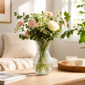Wholesale Ribbed Glass Vase – Elegant Fluted Flower Vase OEM/ODM - view 7