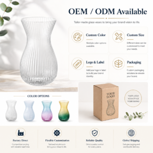 Wholesale Ribbed Glass Vase – Elegant Fluted Flower Vase OEM/ODM - view 8