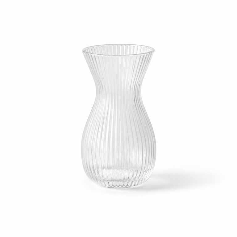 Wholesale Ribbed Glass Vase – 20cm Fluted Flower Vase OEM/ODM - view 1