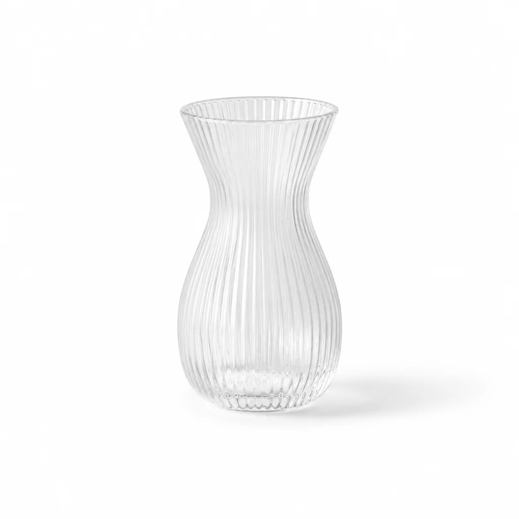 Wholesale Ribbed Glass Vase – 20cm Fluted Flower Vase OEM/ODM - view 1
