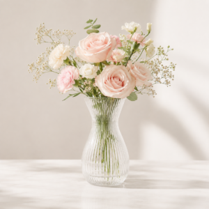Wholesale Ribbed Glass Vase – 20cm Fluted Flower Vase OEM/ODM - view 2