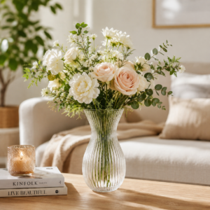Wholesale Ribbed Glass Vase – 20cm Fluted Flower Vase OEM/ODM - view 7
