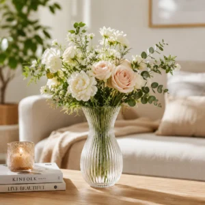 Wholesale Ribbed Glass Vase – 20cm Fluted Flower Vase OEM/ODM - view 7