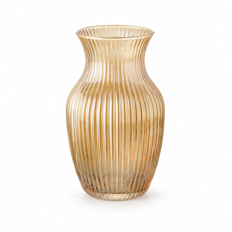 Wholesale Ribbed Glass Vase – 20.5cm Fluted Flower Vase OEM/ODM - view 1