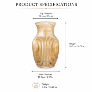 Wholesale Ribbed Glass Vase – 20.5cm Fluted Flower Vase OEM/ODM - view 4