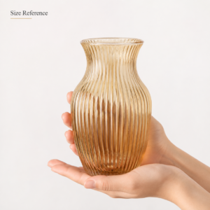 Wholesale Ribbed Glass Vase – 20.5cm Fluted Flower Vase OEM/ODM - view 6