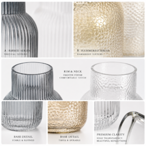 Wholesale Textured Glass Vase – Ribbed & Hammered Vase OEM/ODM - view 5