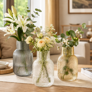 Wholesale Textured Glass Vase – Ribbed & Hammered Vase OEM/ODM - view 7