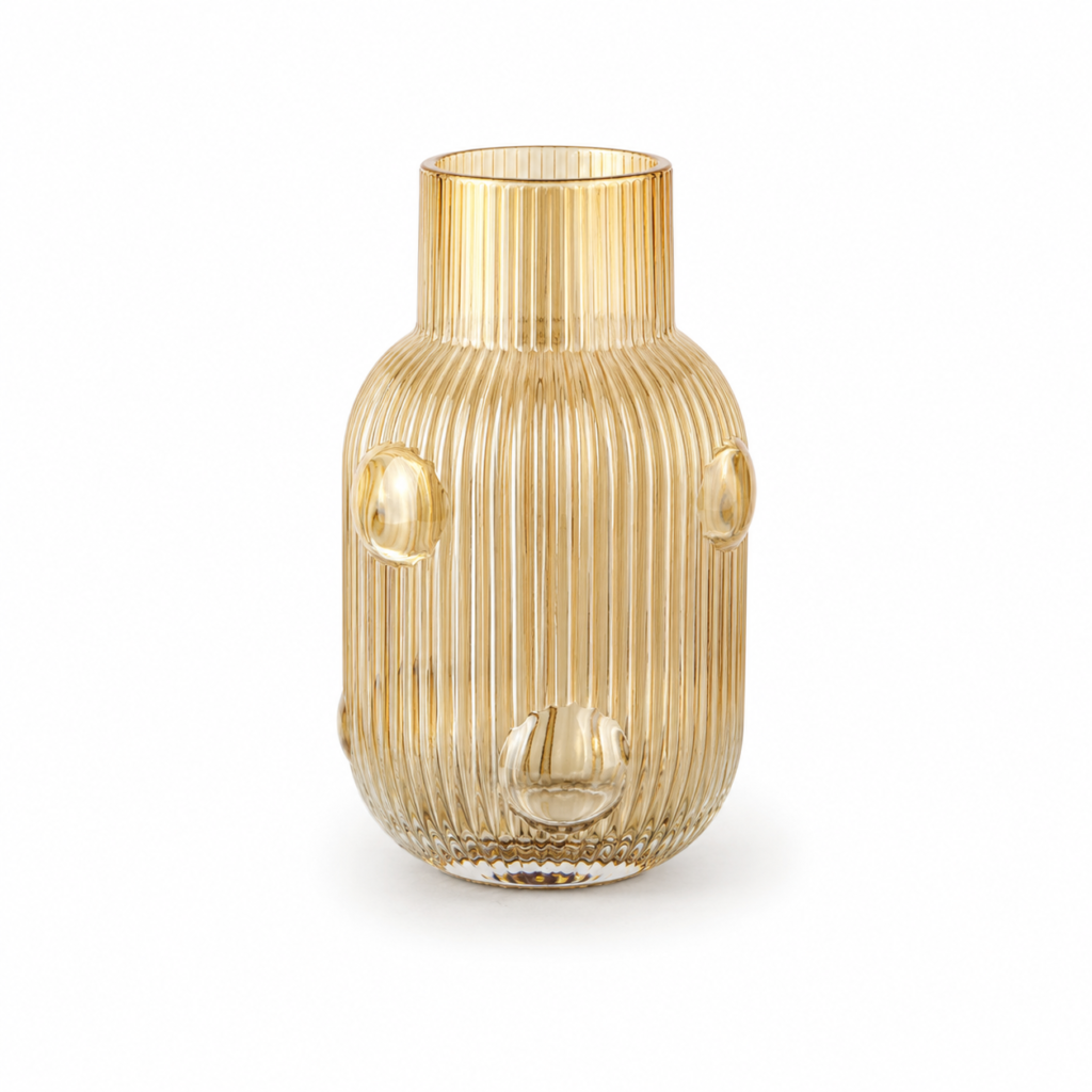 Wholesale Decorative Glass Vase – Ribbed 3D Accent Vase OEM/ODM - view 1