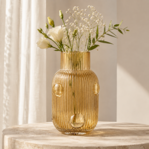 Wholesale Decorative Glass Vase – Ribbed 3D Accent Vase OEM/ODM - view 2