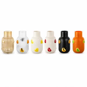 Wholesale Decorative Glass Vase – Ribbed 3D Accent Vase OEM/ODM - view 3