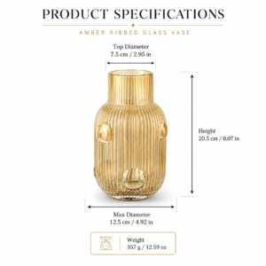 Wholesale Decorative Glass Vase – Ribbed 3D Accent Vase OEM/ODM - view 4