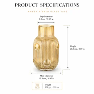 Wholesale Decorative Glass Vase – Ribbed 3D Accent Vase OEM/ODM - view 4