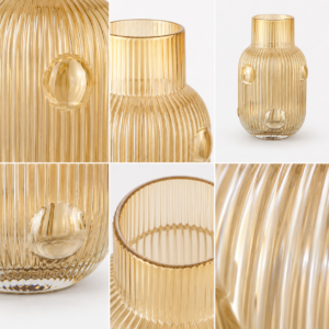 Wholesale Decorative Glass Vase – Ribbed 3D Accent Vase OEM/ODM - view 5