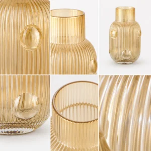Wholesale Decorative Glass Vase – Ribbed 3D Accent Vase OEM/ODM - view 5