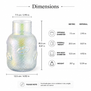 Wholesale Textured Glass Vase with 3D Lip Accents - view 4