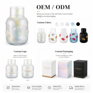 Wholesale Textured Glass Vase with 3D Lip Accents - view 7