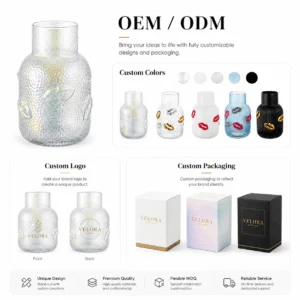 Wholesale Textured Glass Vase with 3D Lip Accents - view 7