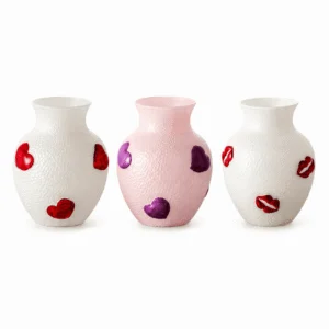 Wholesale Textured Glass Vase with 3D Heart Accents - view 3