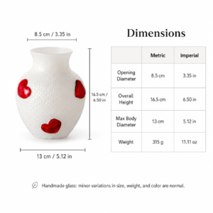 Wholesale Textured Glass Vase with 3D Heart Accents - view 4