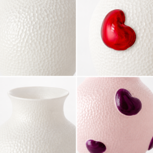 Wholesale Textured Glass Vase with 3D Heart Accents - view 5