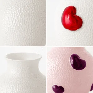 Wholesale Textured Glass Vase with 3D Heart Accents - view 5