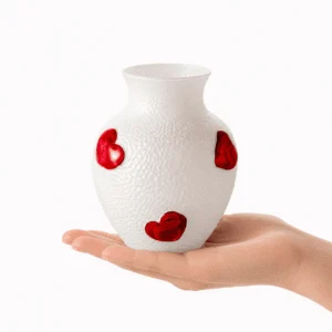 Wholesale Textured Glass Vase with 3D Heart Accents - view 6