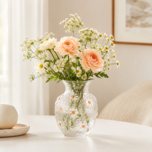 Wholesale Textured Daisy Glass Vase - view 2