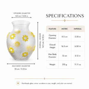 Wholesale Textured Daisy Glass Vase - view 4